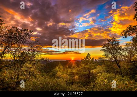 Sonnenuntergang Am Laguna Mountain Stockfoto