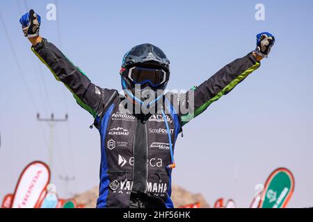 Jeddah, Arabie Saoudite. 14th Januar 2022. Giroud Alexandre (Fra), Yamaha Racing - SMX - Dragon, Yamaha YFZ 700, Quad, Portrait während der Etappe 12 der Rallye Dakar 2022 zwischen Bisha und Jeddah, am 14th 2022. Januar in Jeddah, Saudi-Arabien - Foto Florent Gooden/DPPI Credit: DPPI Media/Alamy Live News Stockfoto