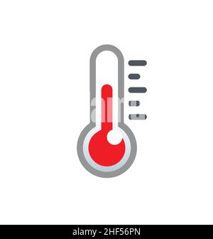 Einfaches klassisches Thermometer Temperatursymbol rot kleiner Glasvektor isoliert auf weißem Hintergrund Stock Vektor