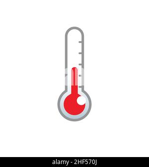 Einfaches klassisches Thermometer Temperatursymbol rot kleiner Glasvektor isoliert auf weißem Hintergrund Stock Vektor