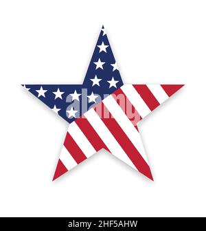 usa amerikanische Flagge Stern Form Symbol Vektor isoliert auf weißem Hintergrund Stock Vektor