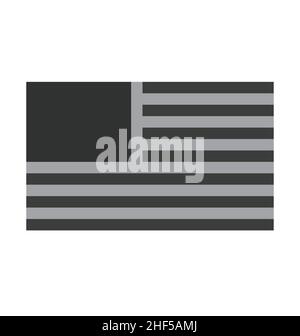 usa-Flagge vereinfacht Graustufen militärischen Marine Stealth-Symbol Vektor isoliert auf weißem Hintergrund Stock Vektor