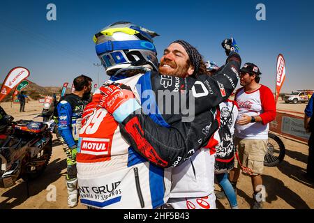 Jeddah, Arabie Saoudite. 14th Januar 2022. Guillen Rivera Juan Pablo (mex), Nomadas Adventure, KTM 450 Rally, Moto, Portrait während der Etappe 12 der Rallye Dakar 2022 zwischen Bisha und Jeddah, am 14th 2022. Januar in Jeddah, Saudi-Arabien - Foto Frédéric Le Floch/DPPI Credit: DPPI Media/Alamy Live News Stockfoto