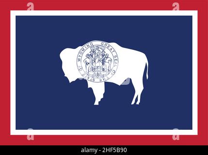 Akkurate Darstellung der korrekten wyoming wy-Statusflagge Stock Vektor