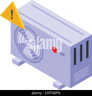 Isometrischer Vektor des Symbols für die Klimaanlage defekt. Heimsystem. Mann Service Stock Vektor