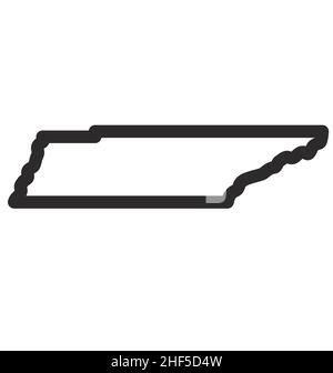 tennessee ts Kartenform Umriss vereinfachte Silhouette Symbol Vektor isoliert auf weißem Hintergrund Stock Vektor