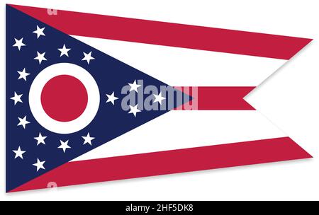 Akkurat korrekter ohio oh State Flag Vektor isoliert auf weißem Hintergrund Stock Vektor