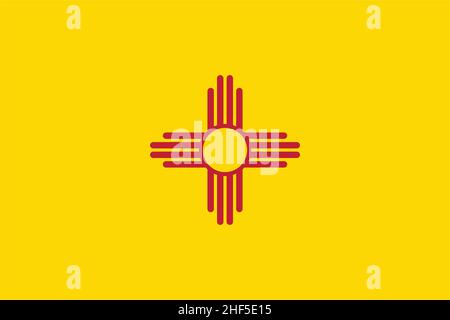 Akkurate korrekte Darstellung der neuen mexiko-nm-State-Flag-Vektor Stock Vektor