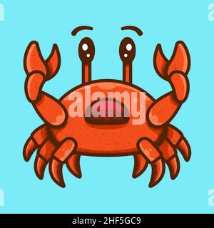 NIEDLICHES KRABBENMASKOTTCHEN-LOGO Stock Vektor