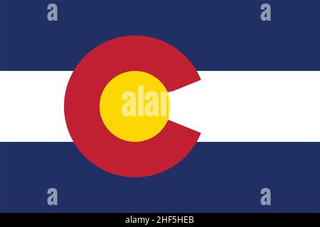 Akkurate korrekte Darstellung der CO-Statusflagge des colorado Stock Vektor