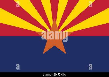 Genaue Darstellung des korrekten vektorgrafikes der arizona-Staatsflagge Stock Vektor