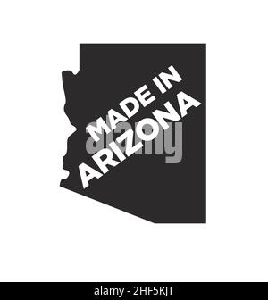 Hergestellt in arizona Logo Staat Karte Form Design Symbol Vektor isoliert auf weißem Hintergrund Stock Vektor