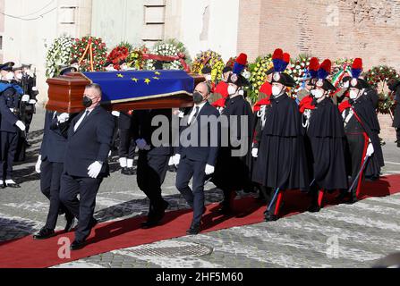 Rom, Italien. 14th Januar 2022. Rom, Beerdigung des Präsidenten des Europäischen Parlaments David Sassoli im Bild: Kredit: Unabhängige Fotoagentur/Alamy Live News Stockfoto