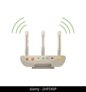 Vektordarstellung eines Heimrouters. Drahtloses Internet zu Hause. Flacher Style Stock Vektor