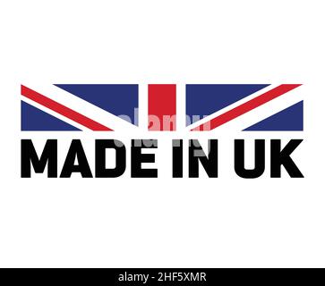 Einfache stilisierte in großbritannien hergestellt Vereinigtes Königreich Logo Symbol Emblem Symbol Vektor isoliert auf weißem Hintergrund Stock Vektor