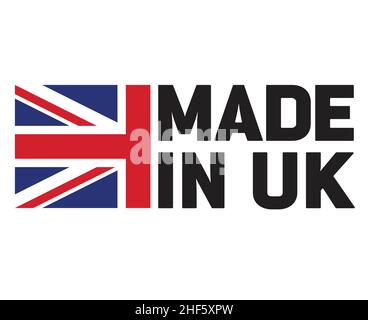 Einfache stilisierte in großbritannien hergestellt Vereinigtes Königreich Logo Symbol Emblem Symbol Vektor isoliert auf weißem Hintergrund Stock Vektor