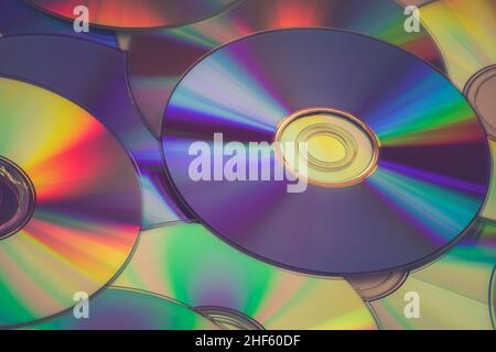 Farbenfroher Hintergrund des CD-Hintergrunds Stockfoto