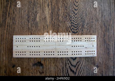 Cribbage, oder Krippe, ist ein Kartenspiel traditionell für zwei Spieler, die das Spielen und Gruppieren von Karten in Kombinationen, die Punkte zu gewinnen. Die Punkte sind Stockfoto