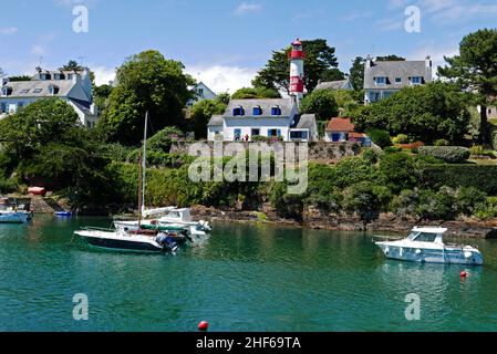 Doelan Harbour, Clohars-Carnoet, Finistere, Bretagne, Frankreich, Europa Stockfoto
