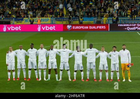 Ukraine, Kiew - 04. September 2021. Frankreich Team während des Spiels zwischen der Ukraine und Frankreich, NSC Olympiyskiy Stockfoto