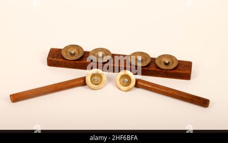 Barbier der Oper von Sevilla, Sistro, Sistrum. Schlaginstrument. Stockfoto