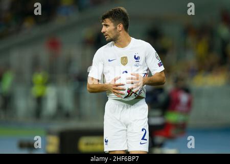 Ukraine, Kiew - 04. September 2021. Leo Dubois (Frankreich) während des Spiels zwischen der Ukraine und Frankreich, NSC Olympiyskiy Stockfoto