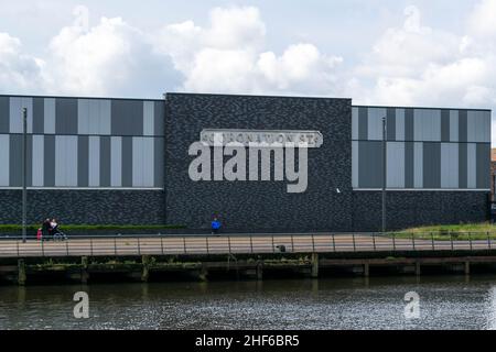 Salford, Großbritannien - 23rd. September 2019: Coronation Street in MediaCityUK am Saldord Quays in der Nähe des Stadtzentrums von Manchester. Berühmte britische Seife wird gefilmt er Stockfoto