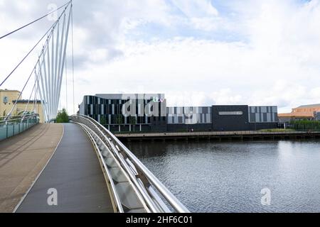 Salford, Großbritannien - 23rd. September 2019: Coronation Street in MediaCityUK am Saldord Quays in der Nähe des Stadtzentrums von Manchester. Berühmte britische Seife wird gefilmt er Stockfoto