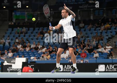 14th. Januar 2022: Ken Rosewall Arena, Sydney Olympic Park, Sydney, Australien; Sydney Tennis Classic, Halbfinale Am 6. Tag: Stockfoto