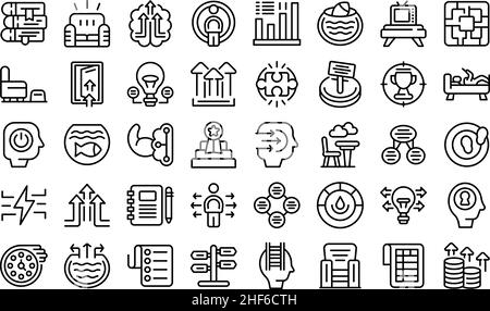 Symbole für Komfortzonen legen den Umrissvektor fest. Coaching-Herausforderung. Lebensmut Stock Vektor