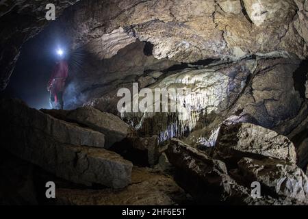 Tropfsteinhöhle in Frankreich, Grotte de la Vieille Roche Stockfoto
