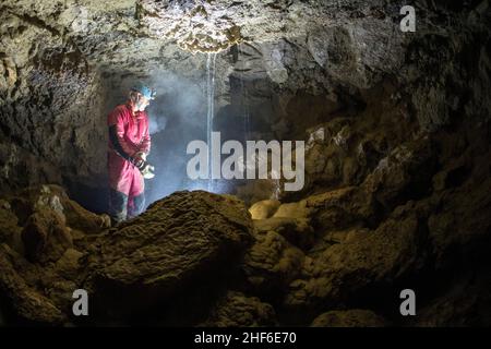 Tropfsteinhöhle in Frankreich, Grotte de la Vieille Roche Stockfoto