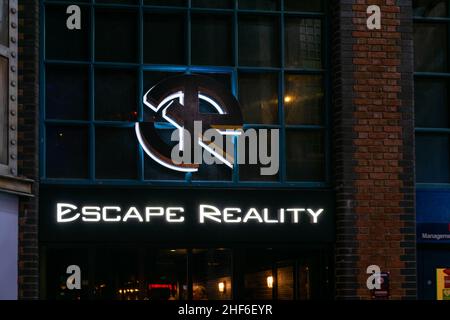 Manchester, Großbritannien - 22nd. September 2019: Escape Reality, ein Escape-Zimmer-Spiel in den Druckwerken. Escape-Zimmer werden immer beliebter, ideal für Team Stockfoto