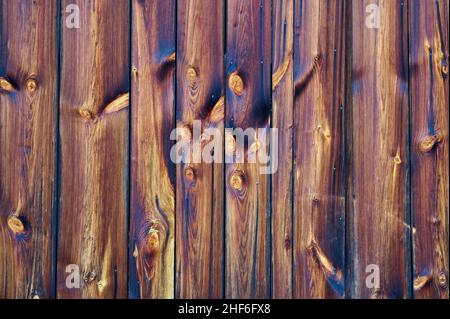 Holzvertäfelung, Weichholz, Wand, verwittert, Maserung Stockfoto