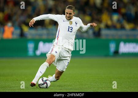 Ukraine, Kiew - 04. September 2021. Adrien Rabiot (Frankreich) während des Spiels zwischen der Ukraine und Frankreich, NSC Olympiyskiy Stockfoto