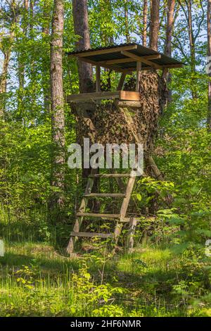 Hoher Sitz, Jägerstand Stockfoto