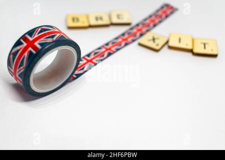 Brexit-Konzept und Idee. Großbritannien wird die EU am 31st. Oktober 2019 verlassen. Es wird nicht entschieden, ob dies mit einem Deal oder einem No Deal sein wird. Großbritannien Stockfoto