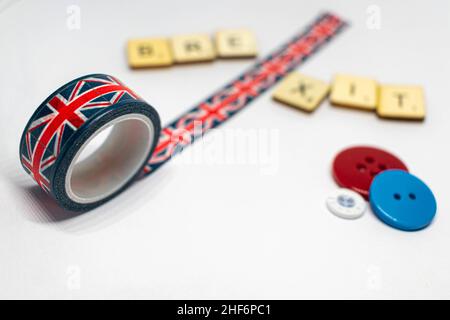 Brexit-Konzept und Idee. Großbritannien wird die EU am 31st. Oktober 2019 verlassen. Es wird nicht entschieden, ob dies mit einem Deal oder einem No Deal sein wird. Großbritannien Stockfoto