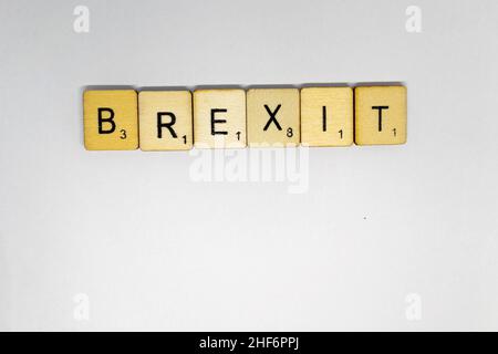 Brexit-Konzept und Idee. Großbritannien wird die EU am 31st. Oktober 2019 verlassen. Es wird nicht entschieden, ob dies mit einem Deal oder einem No Deal sein wird. Großbritannien Stockfoto