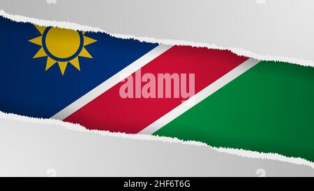 EPS10 Vektor Patriotischer Hintergrund mit Namibia Flaggenfarben. Ein Element der Wirkung für die Verwendung, die Sie daraus machen möchten. Stock Vektor