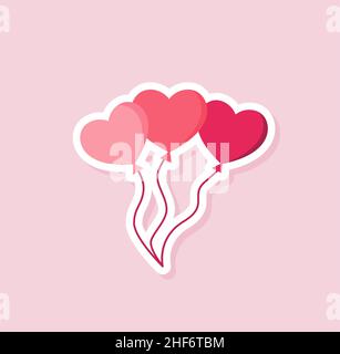 Valentinstag Ballons von Urlaub Aufkleber. Cartoon-Stil. Vektorgrafik EPS 10 Stock Vektor