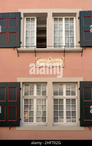 Beethovens Geburtsort in der Bonngasse, Bonn, Rheintal, Nordrhein-Westfalen, Deutschland Stockfoto