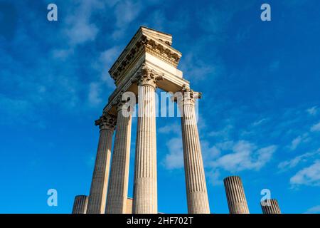 Hafentempel, LVR Archäologischer Park Xanten, Xanten, Niederrhein, Nordrhein-Westfalen, Deutschland Stockfoto