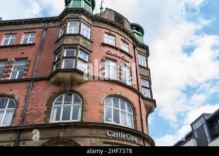 Newcastle, Großbritannien - 7. Mai 2019: Manors Power Station oder The Tramways Generating Station ist ein ehemaliges Kohlekraftwerk im Stadtteil Manors Stockfoto