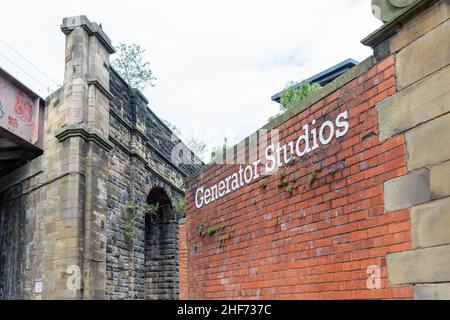 Newcastle, Großbritannien - 7. Mai 2019: Manors Power Station oder The Tramways Generating Station ist ein ehemaliges Kohlekraftwerk im Stadtteil Manors Stockfoto