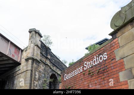 Newcastle, Großbritannien - 7. Mai 2019: Manors Power Station oder The Tramways Generating Station ist ein ehemaliges Kohlekraftwerk im Stadtteil Manors Stockfoto