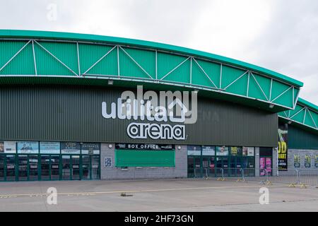 Newcastle, Großbritannien - 7th. Juli 2019: Die utilita Arena, früher Metro Arena genannt, ist eine Sport- und Unterhaltungsarena in der Stadt Newcastle upon Tyn Stockfoto