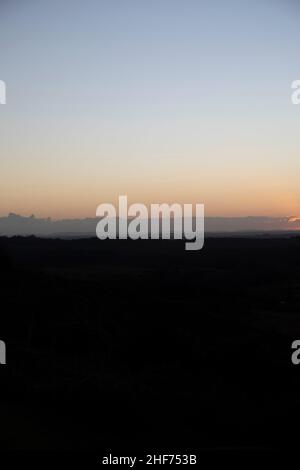 Winteruntergang, New Forest Stockfoto