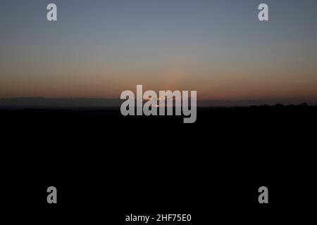 Winteruntergang, New Forest Stockfoto