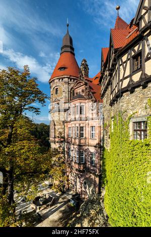 Europa, Polen, Niederschlesien, Schloss Fürstenstein - Ksiaz Stockfoto